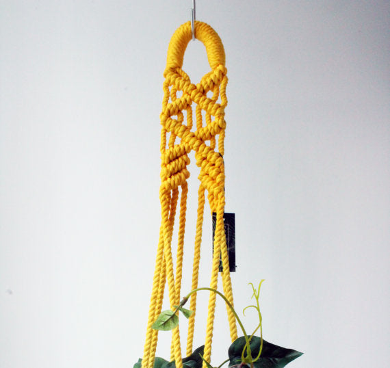 Macrame Plant Hanger, Hand Dyed, Hanging Planter